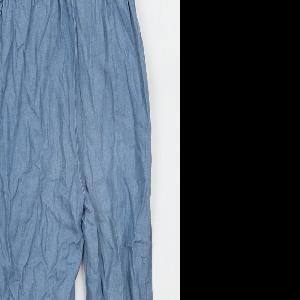 Primark Girls Blue  Lyocell Jumpsuit One-Piece Size 4-5 Years  Button