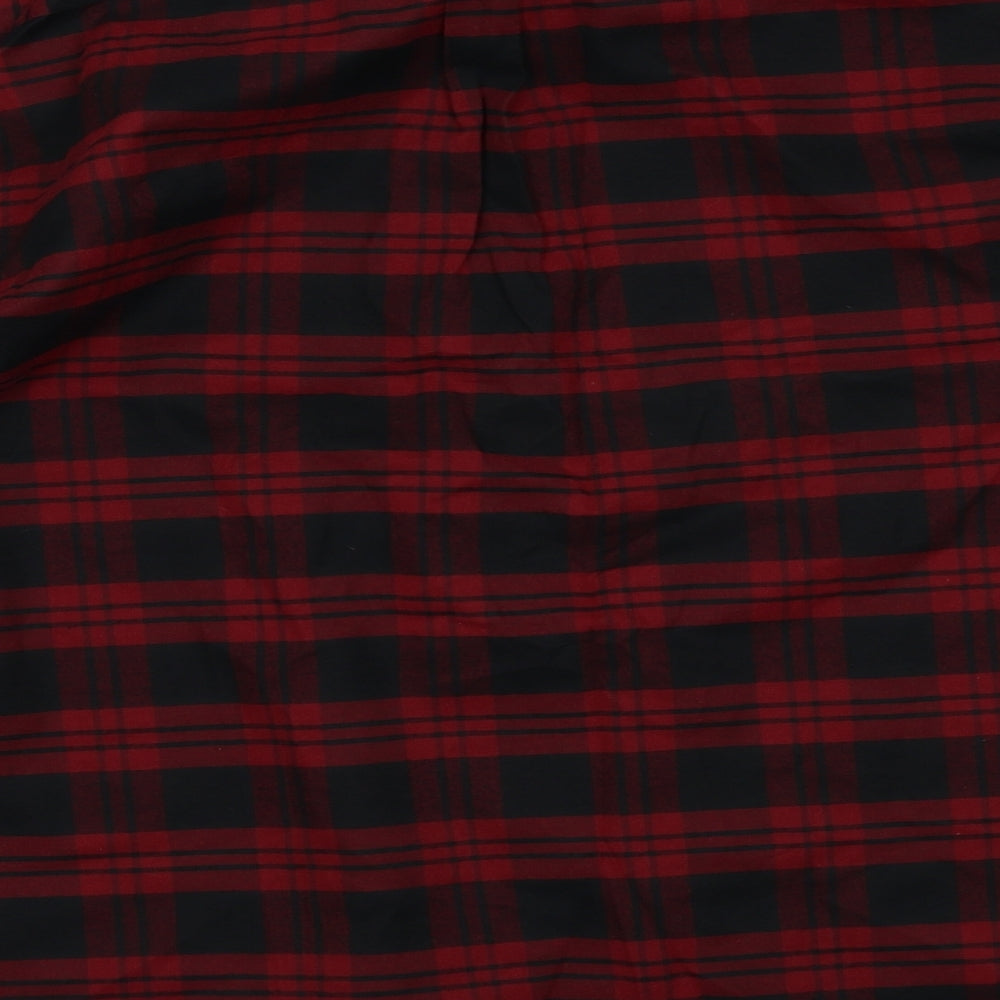 Jacamo Mens Red Check Cotton  Button-Up Size 2XL Collared Button