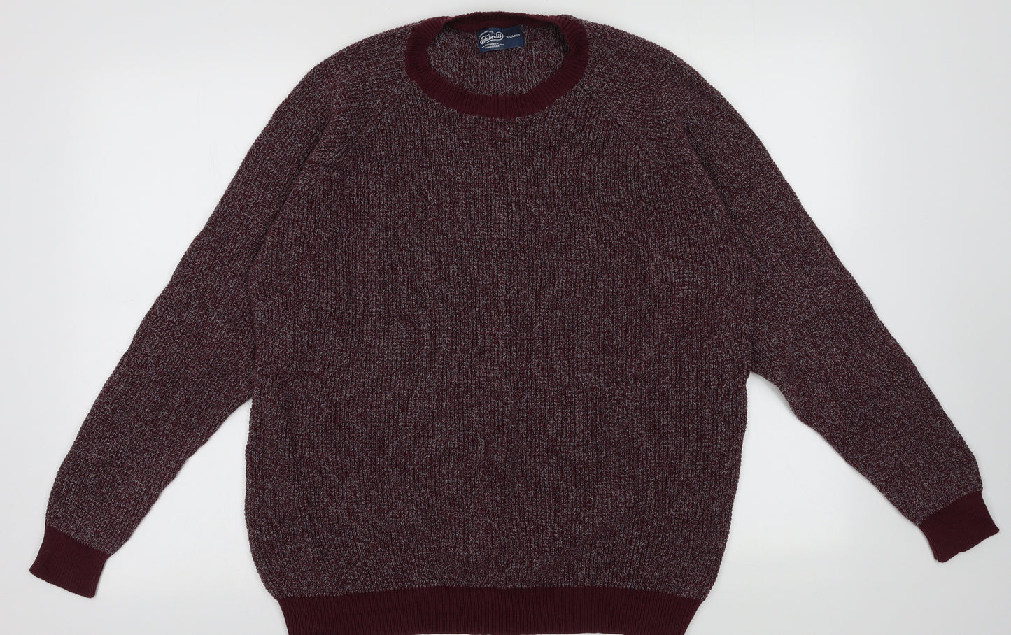 Fabric Mens Purple  Cotton Pullover Sweatshirt Size XL