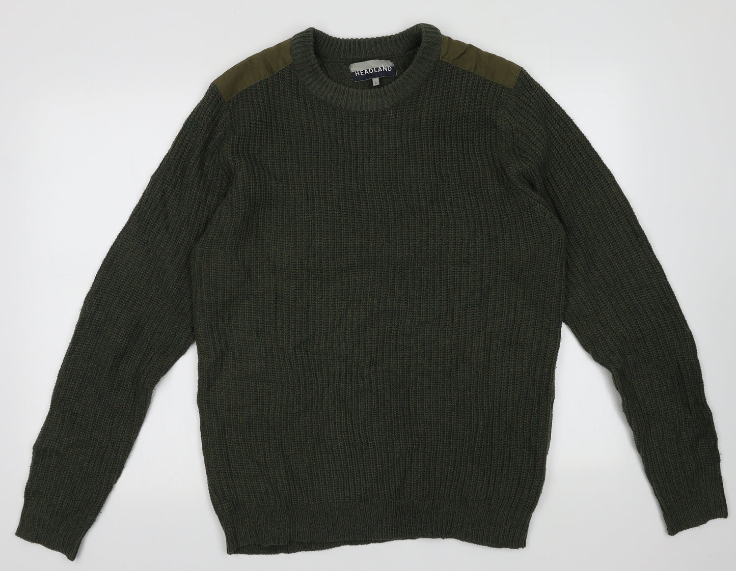 Headland Mens Green  Acrylic Pullover Sweatshirt Size L