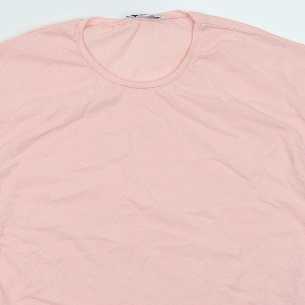 Jetty Womens Pink  Polyester Basic T-Shirt Size S Crew Neck