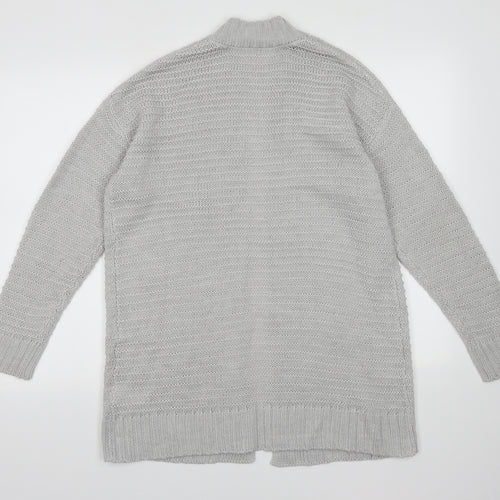 H&M Womens Grey V-Neck  Acrylic Cardigan Jumper Size S