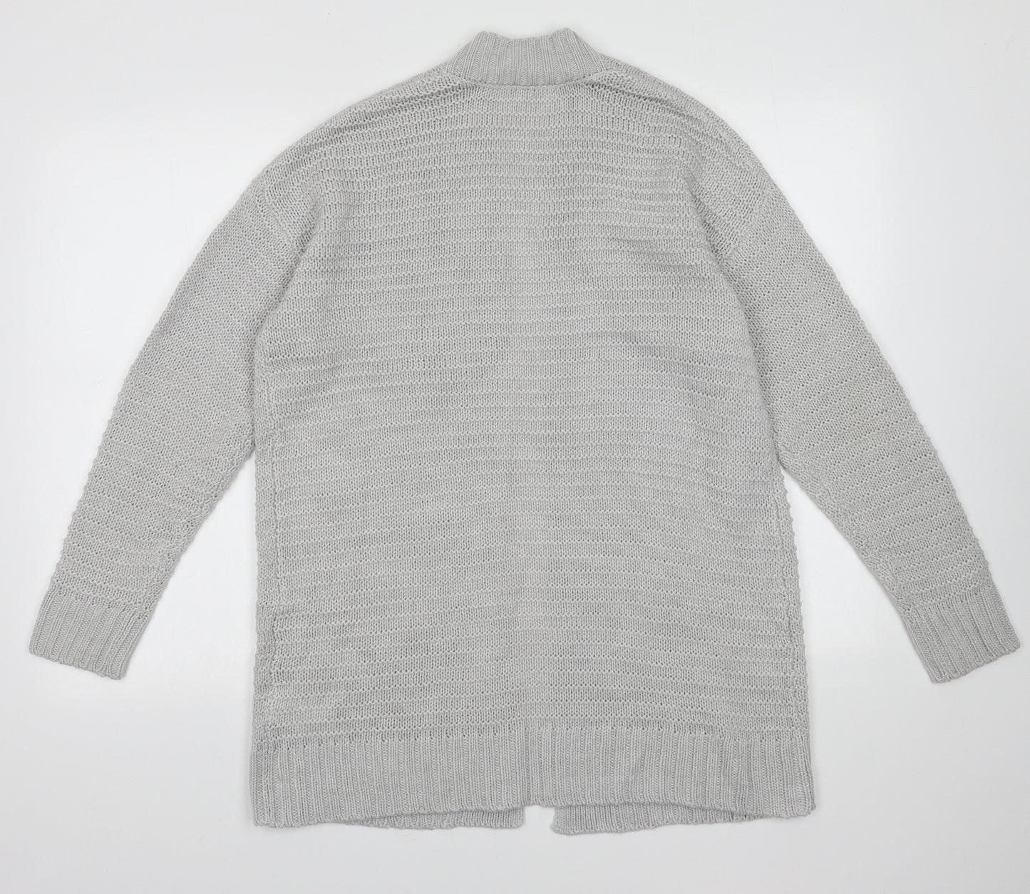 H&M Womens Grey V-Neck  Acrylic Cardigan Jumper Size S