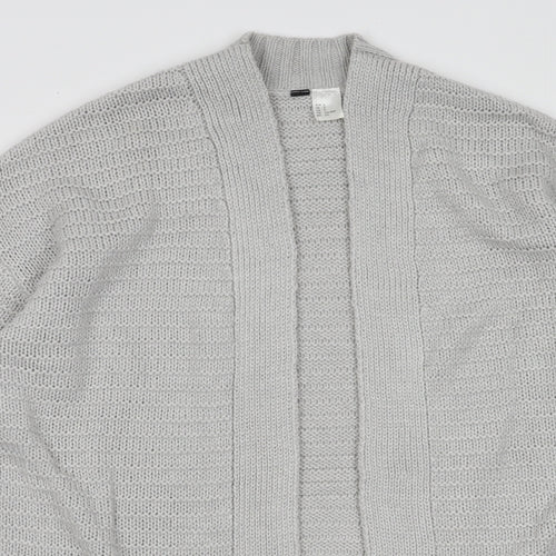 H&M Womens Grey V-Neck  Acrylic Cardigan Jumper Size S