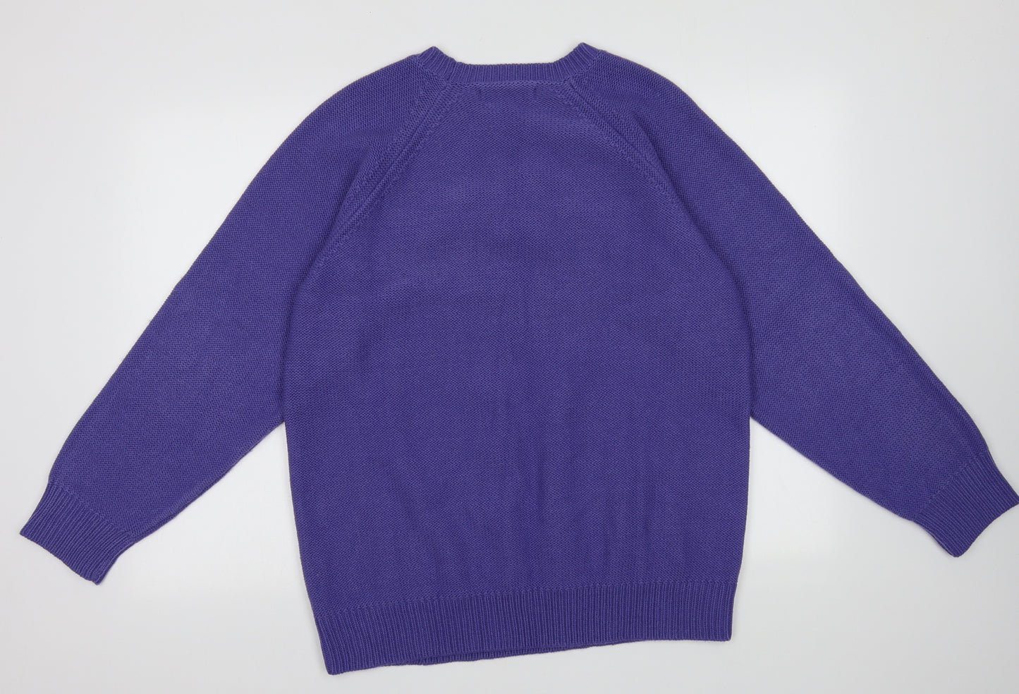 Amber Womens Purple Geometric Acrylic Pullover Sweatshirt Size 20  Pullover