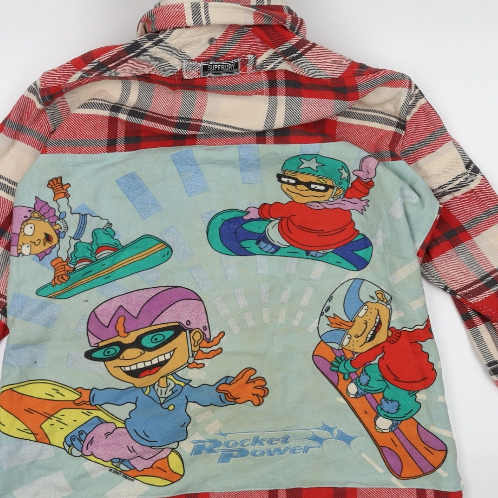 Superdry Mens Red Check  Jacket  Size XL  Button