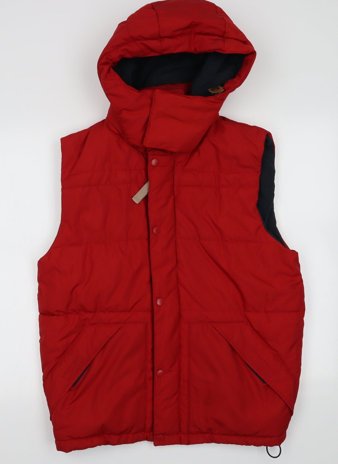 H&M Mens Red   Gilet Jacket Size M  Zip