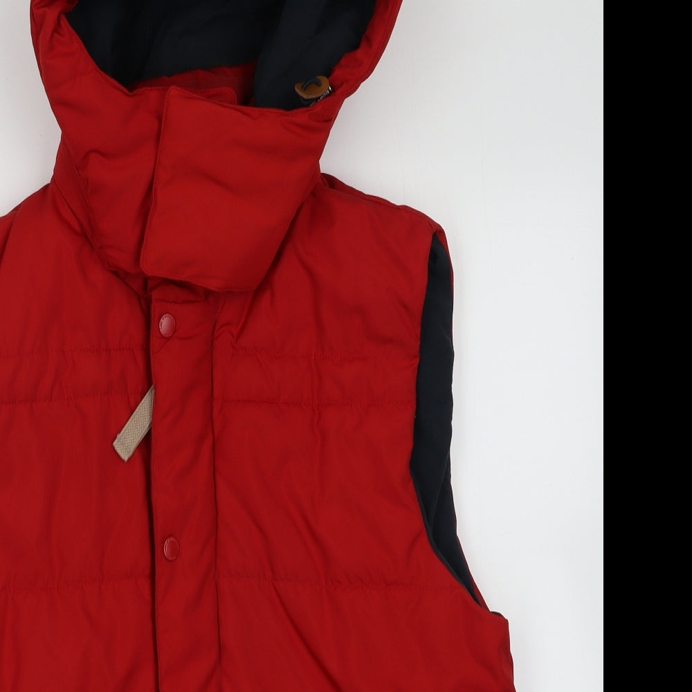 H&M Mens Red   Gilet Jacket Size M  Zip
