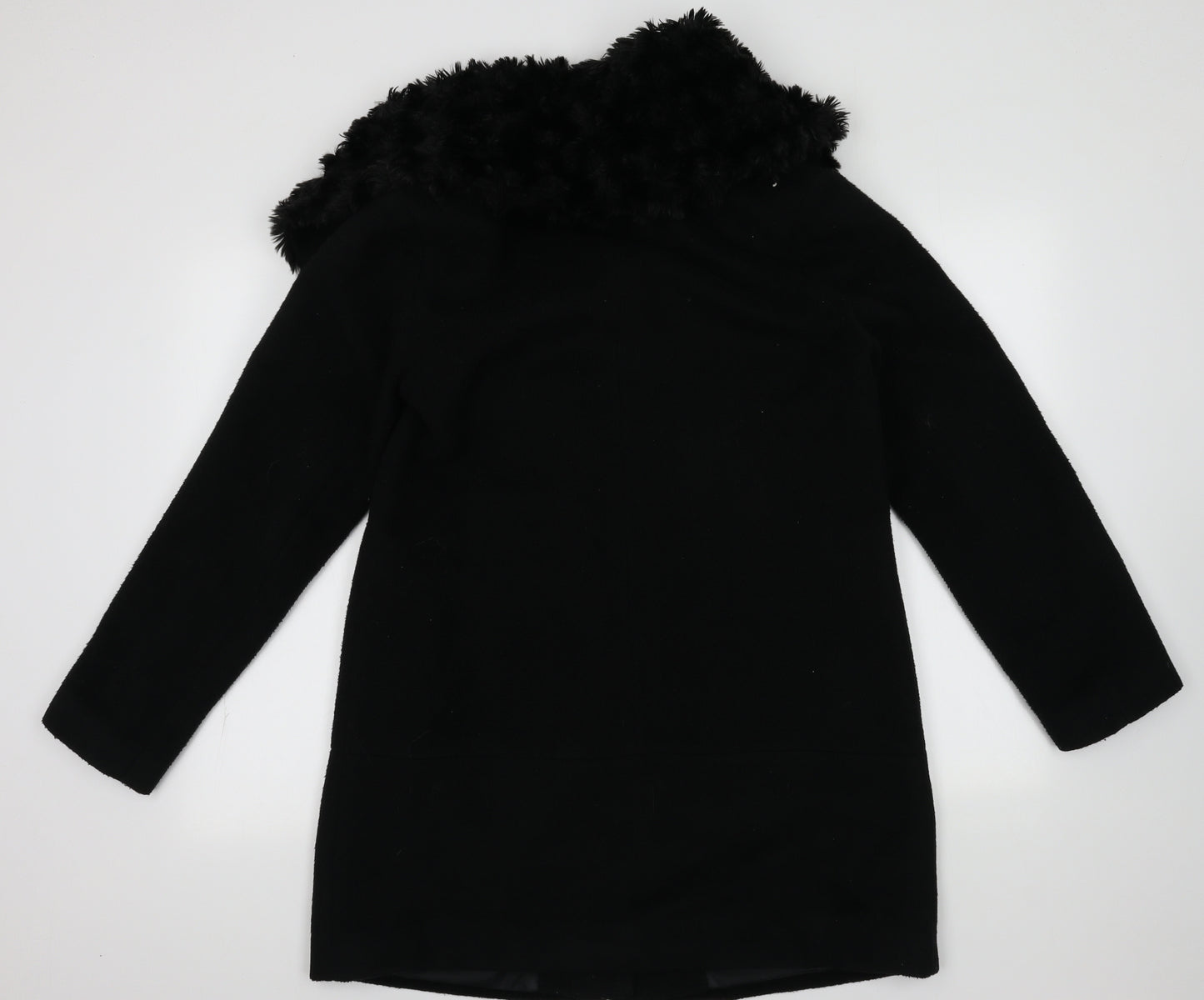 Marks and Spencer Womens Black   Overcoat Coat Size 12  Zip