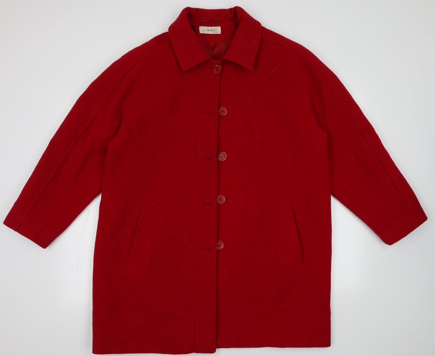 Classic Womens Red   Overcoat Coat Size 20  Button