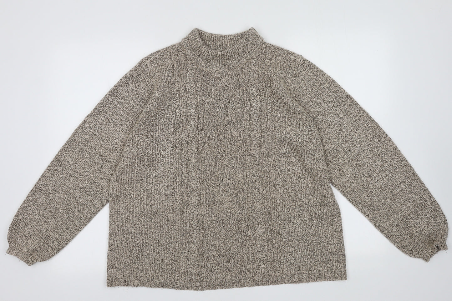 BM Womens Beige Argyle/Diamond Acrylic Pullover Sweatshirt Size M  Pullover