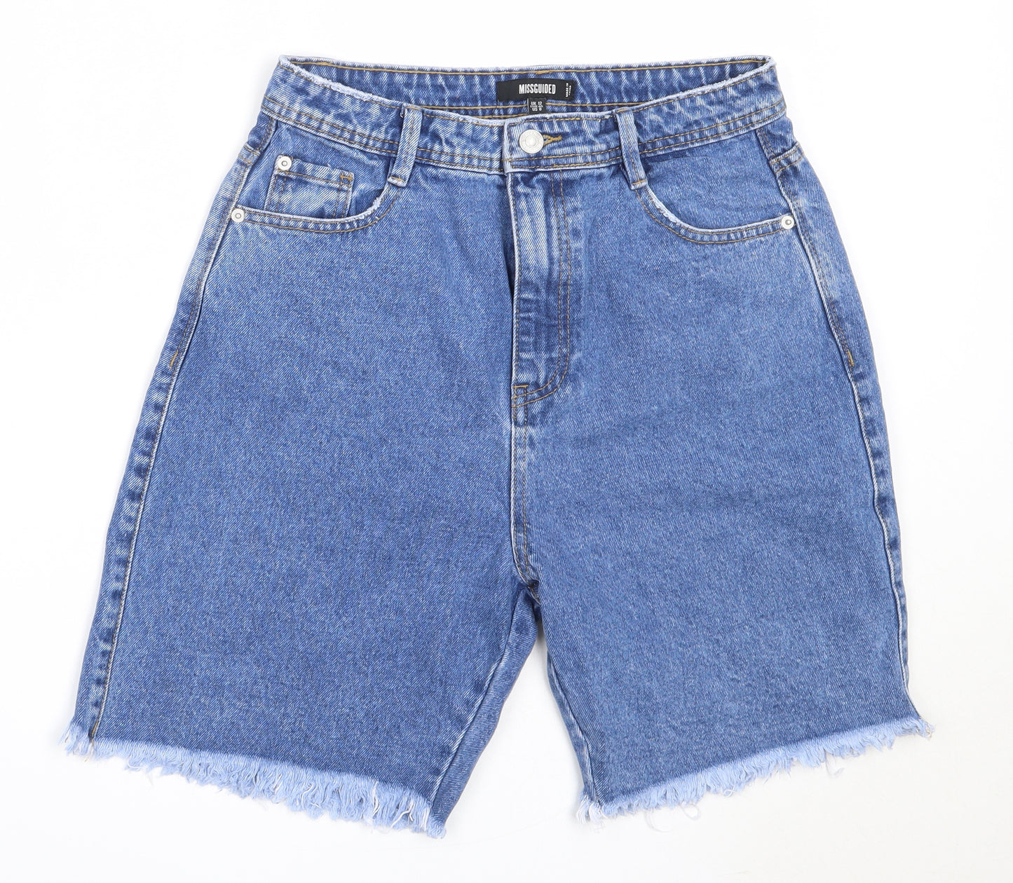 Missguided Womens Blue  Cotton Bermuda Shorts Size 12  Regular