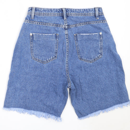 Missguided Womens Blue  Cotton Bermuda Shorts Size 12  Regular