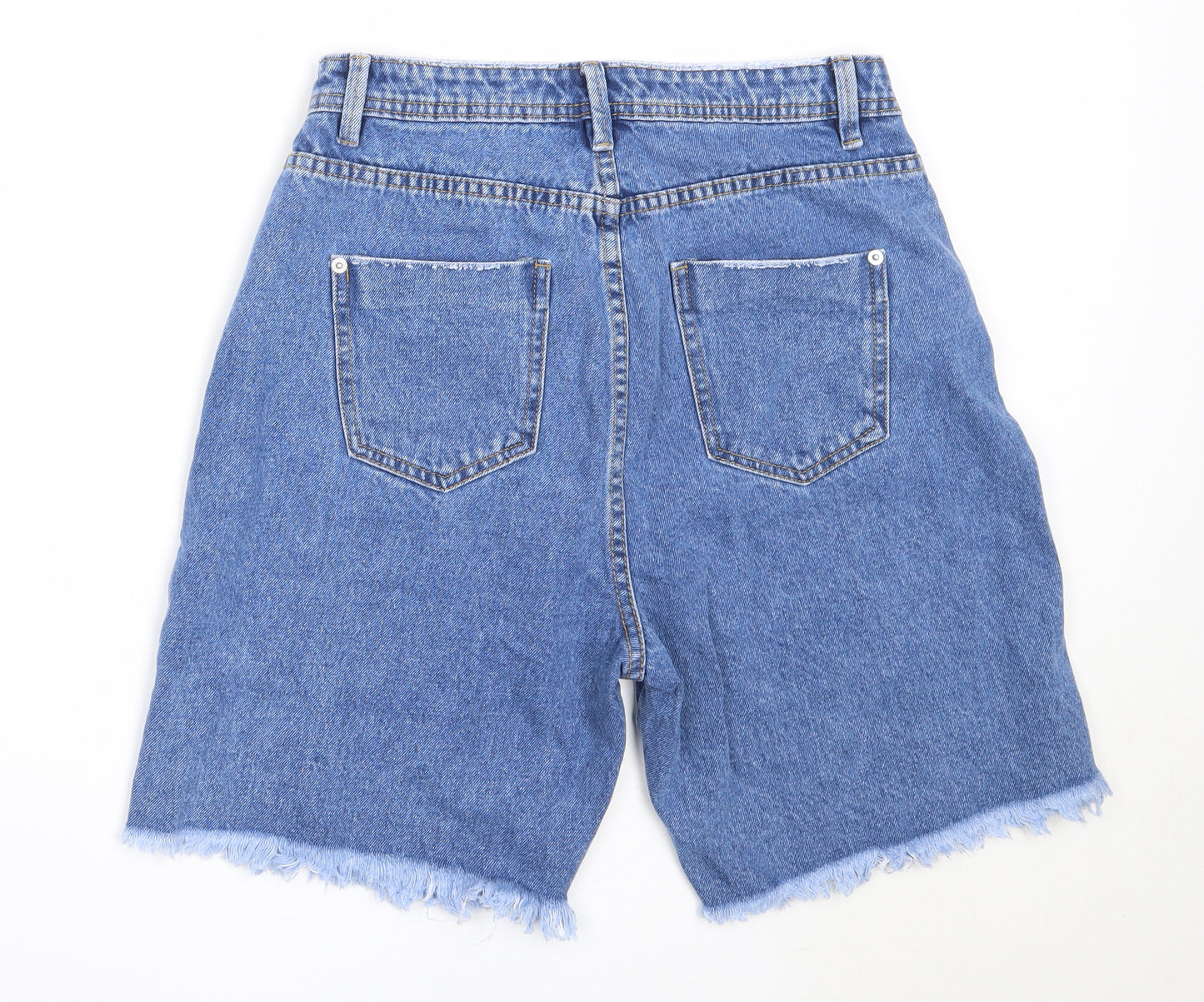 Missguided Womens Blue  Cotton Bermuda Shorts Size 12  Regular
