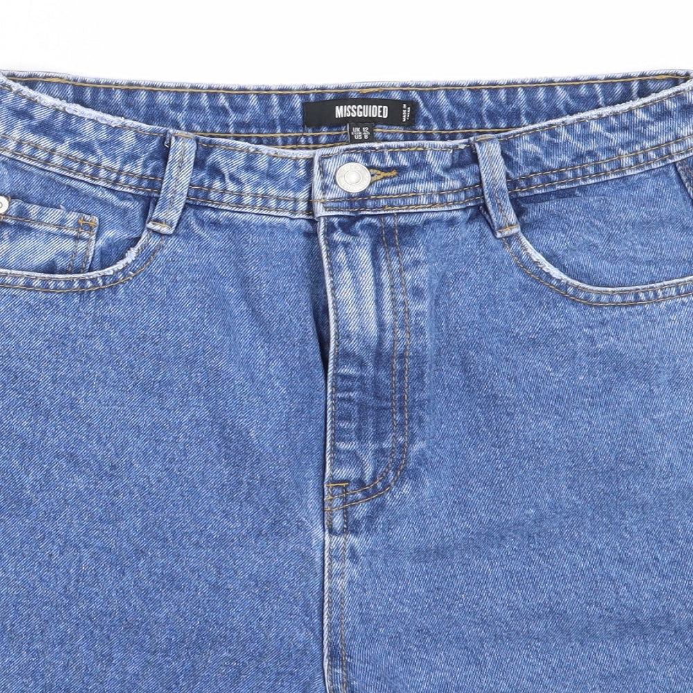 Missguided Womens Blue  Cotton Bermuda Shorts Size 12  Regular
