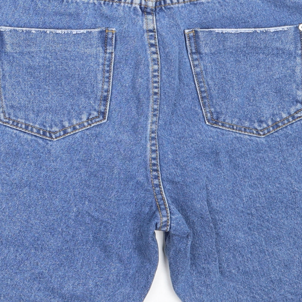 Missguided Womens Blue  Cotton Bermuda Shorts Size 12  Regular