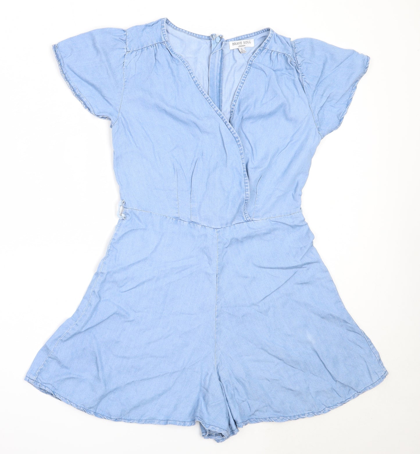 Brave Soul Womens Blue  Cotton Playsuit One-Piece Size S