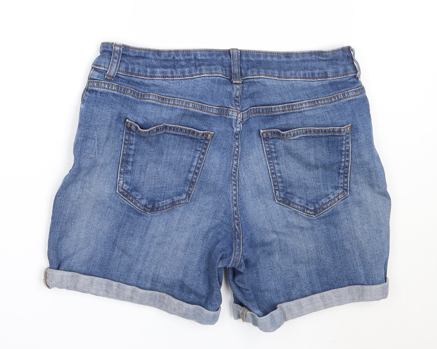 TU Womens Blue  Cotton Hot Pants Shorts Size 12  Regular
