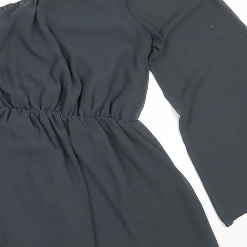 Tsega Womens Green  Polyester Basic Blouse Size 12 One Shoulder