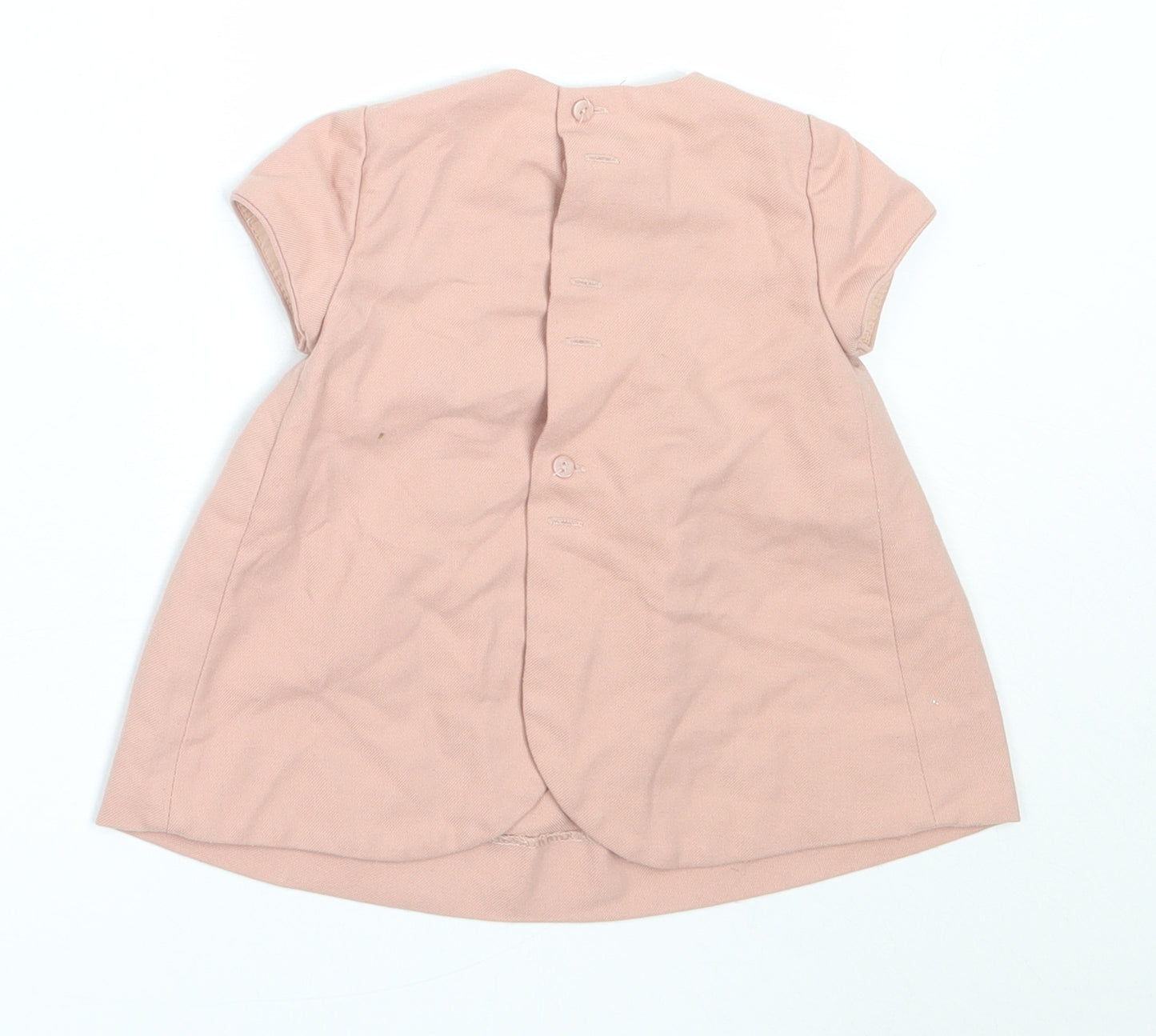 Zara Girls Pink  Cotton Shift  Size 3-6 Months  Round Neck
