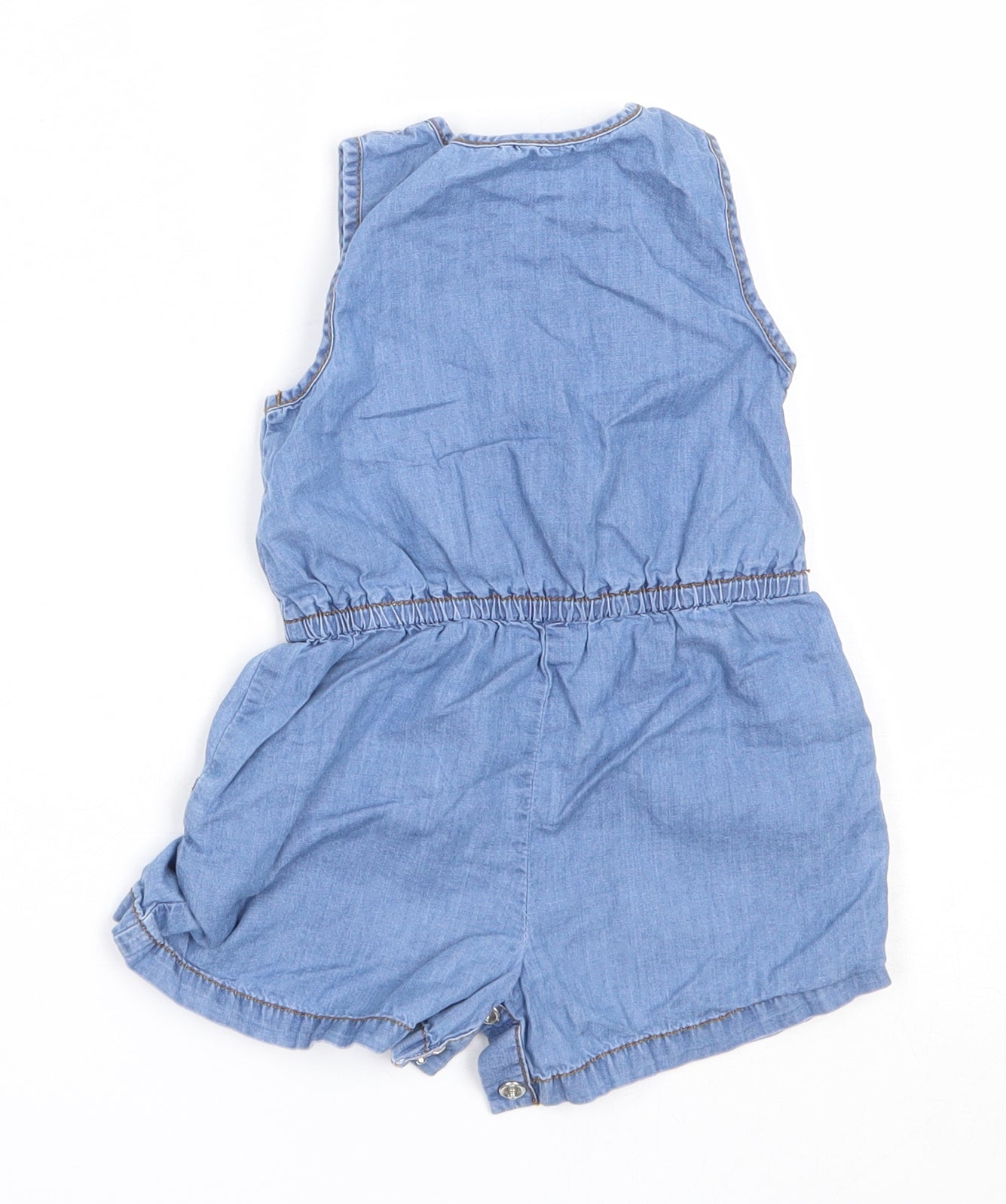 TU Girls Blue  Cotton Romper One-Piece Size 3-6 Months