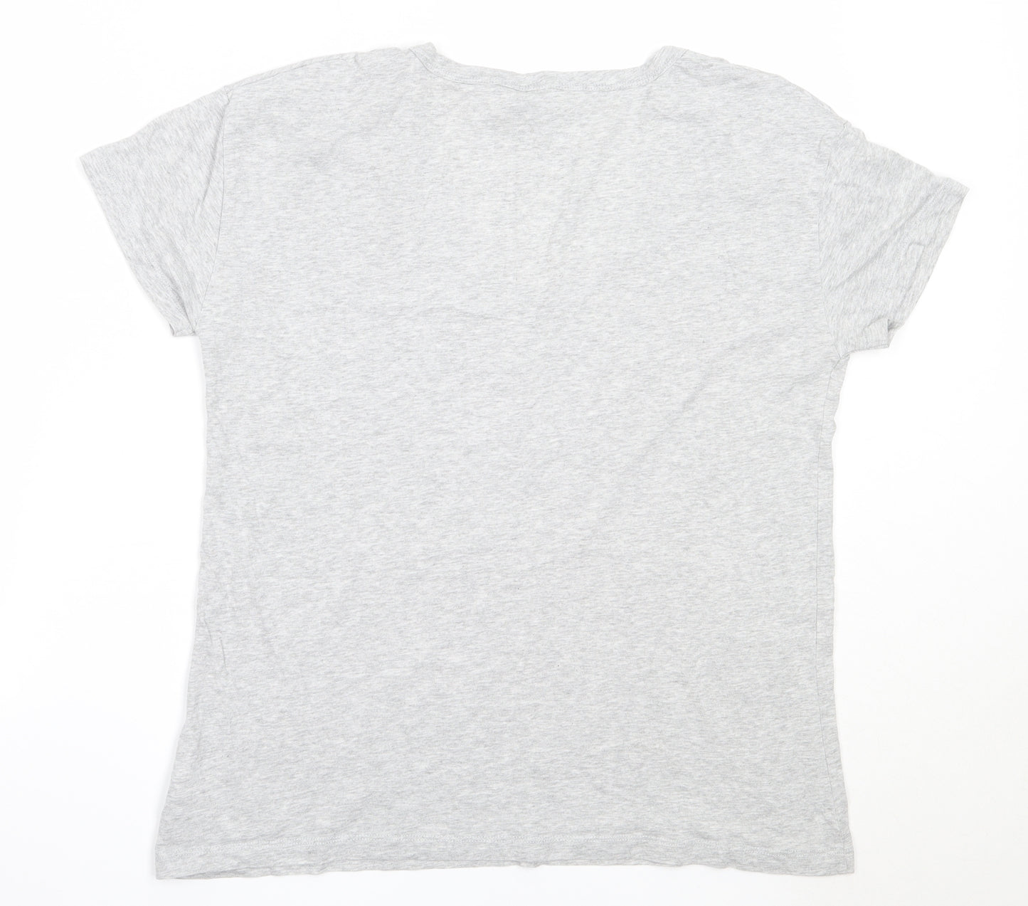 NEXT Womens Grey  Cotton Basic T-Shirt Size 14 Round Neck