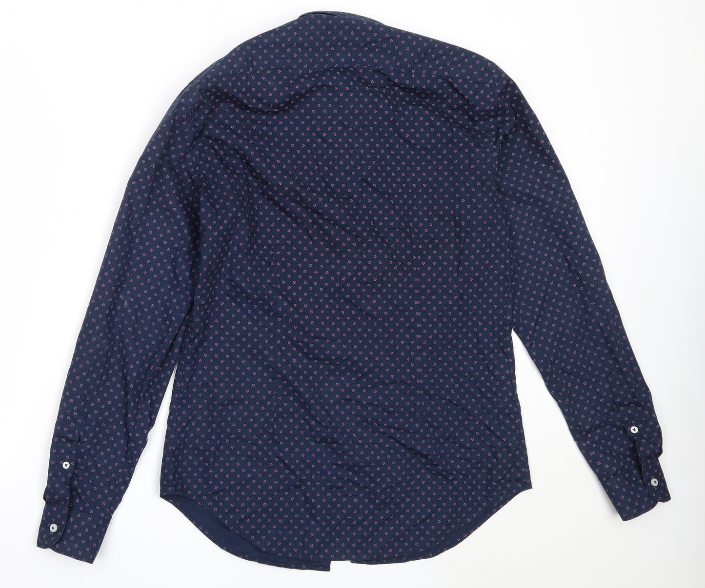 Zara Mens Blue  Cotton  Button-Up Size M Collared