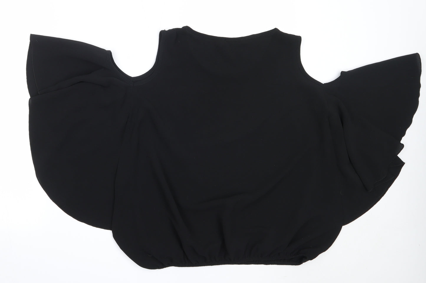 Quiz Womens Black  Polyester Basic Blouse Size 18 Round Neck