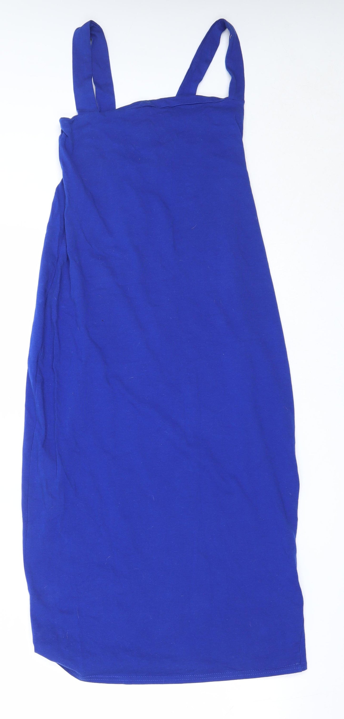 Boohoo Womens Blue  Cotton Bodycon  Size 10  Square Neck