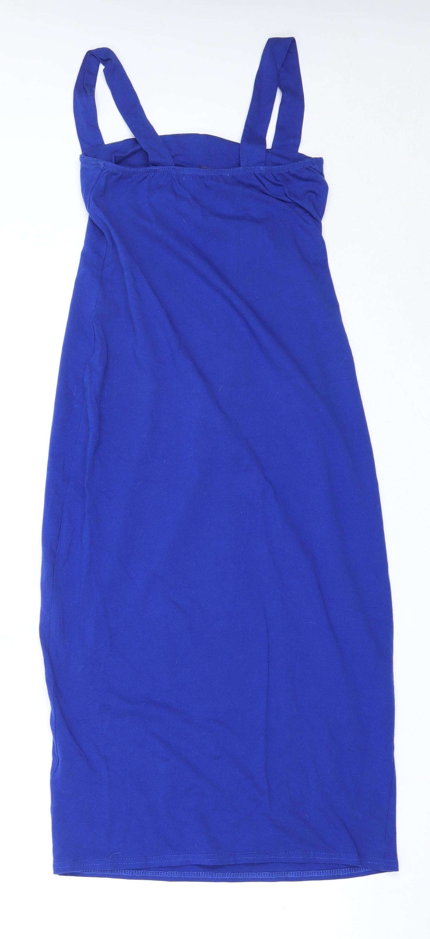 Boohoo Womens Blue  Cotton Bodycon  Size 10  Square Neck