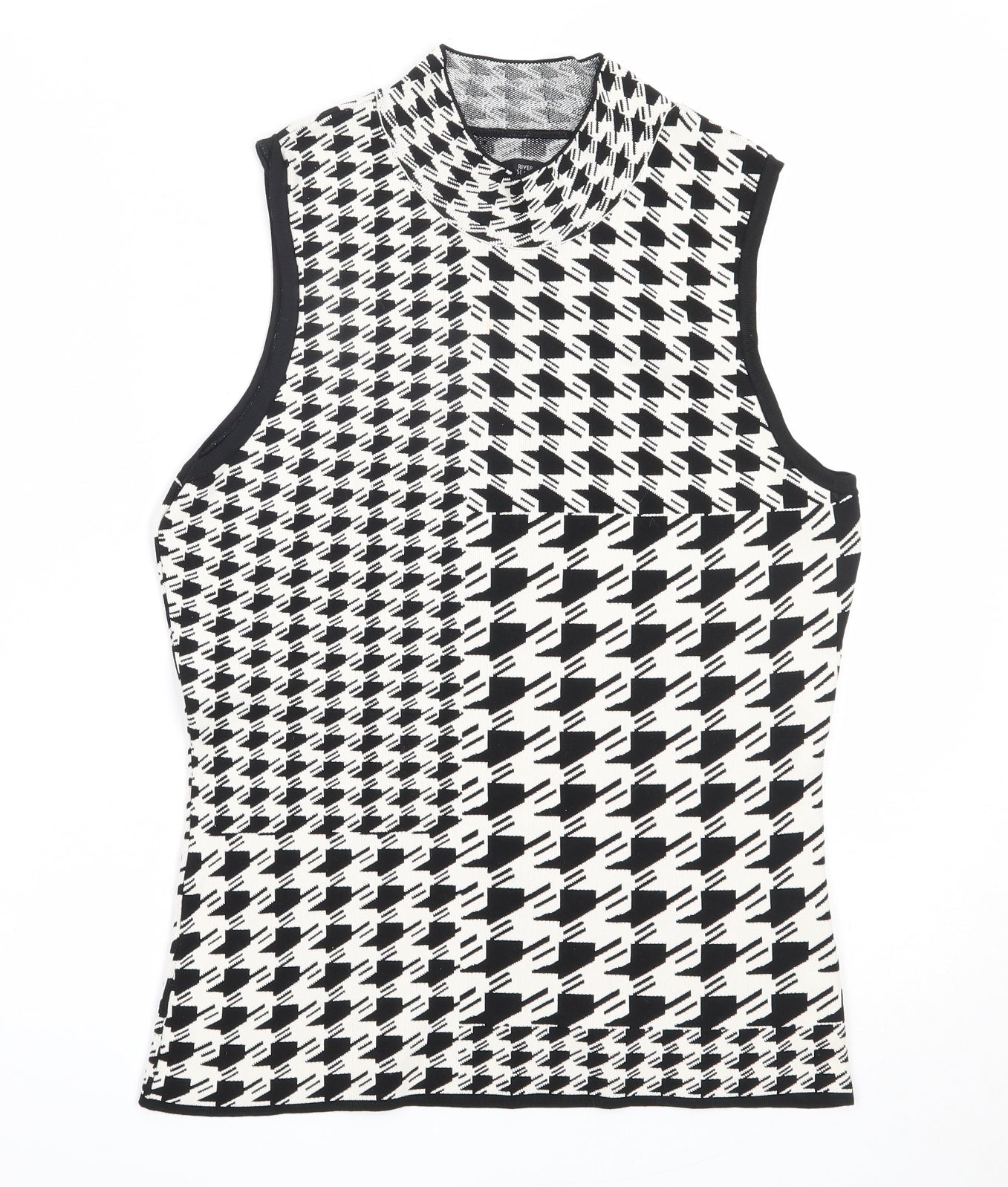 River Island Womens White  Polyamide Basic Blouse Size 14 High Neck