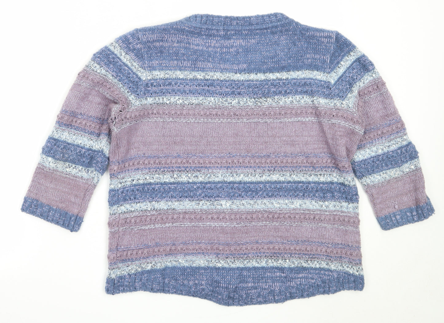 M&Co Womens Blue Round Neck  Acrylic Pullover Jumper Size 14