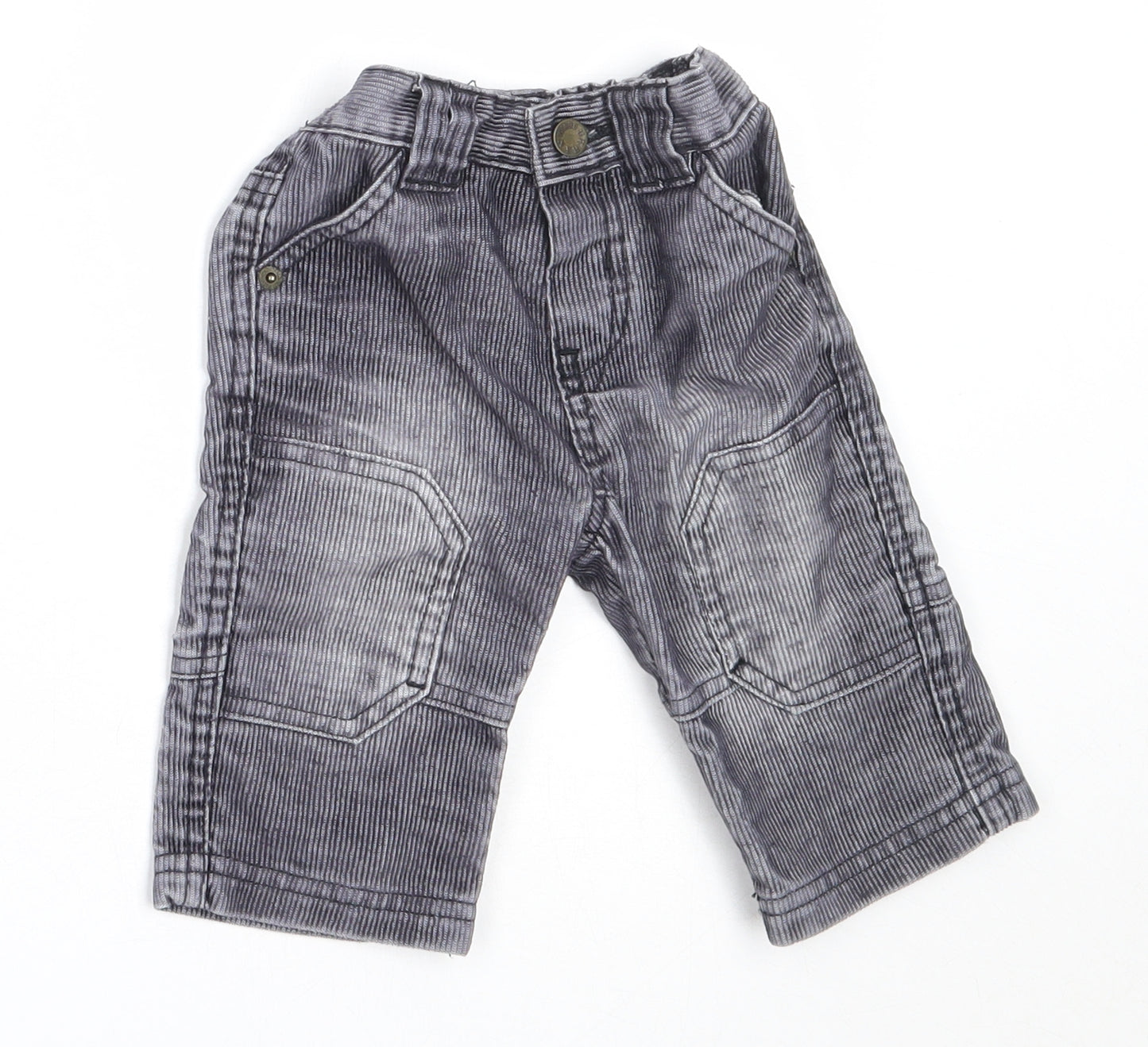 Mothercare Boys Grey  Cotton Capri Trousers Size 3-6 Months
