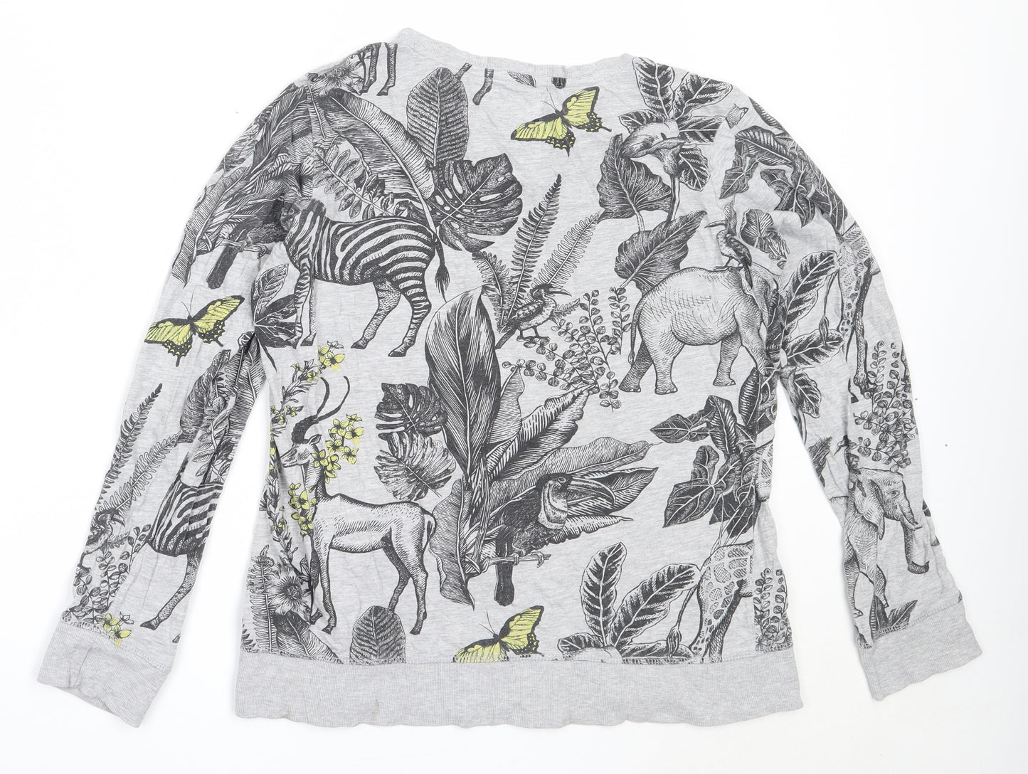 NEXT Womens Grey Solid Cotton Top Pyjama Top Size M