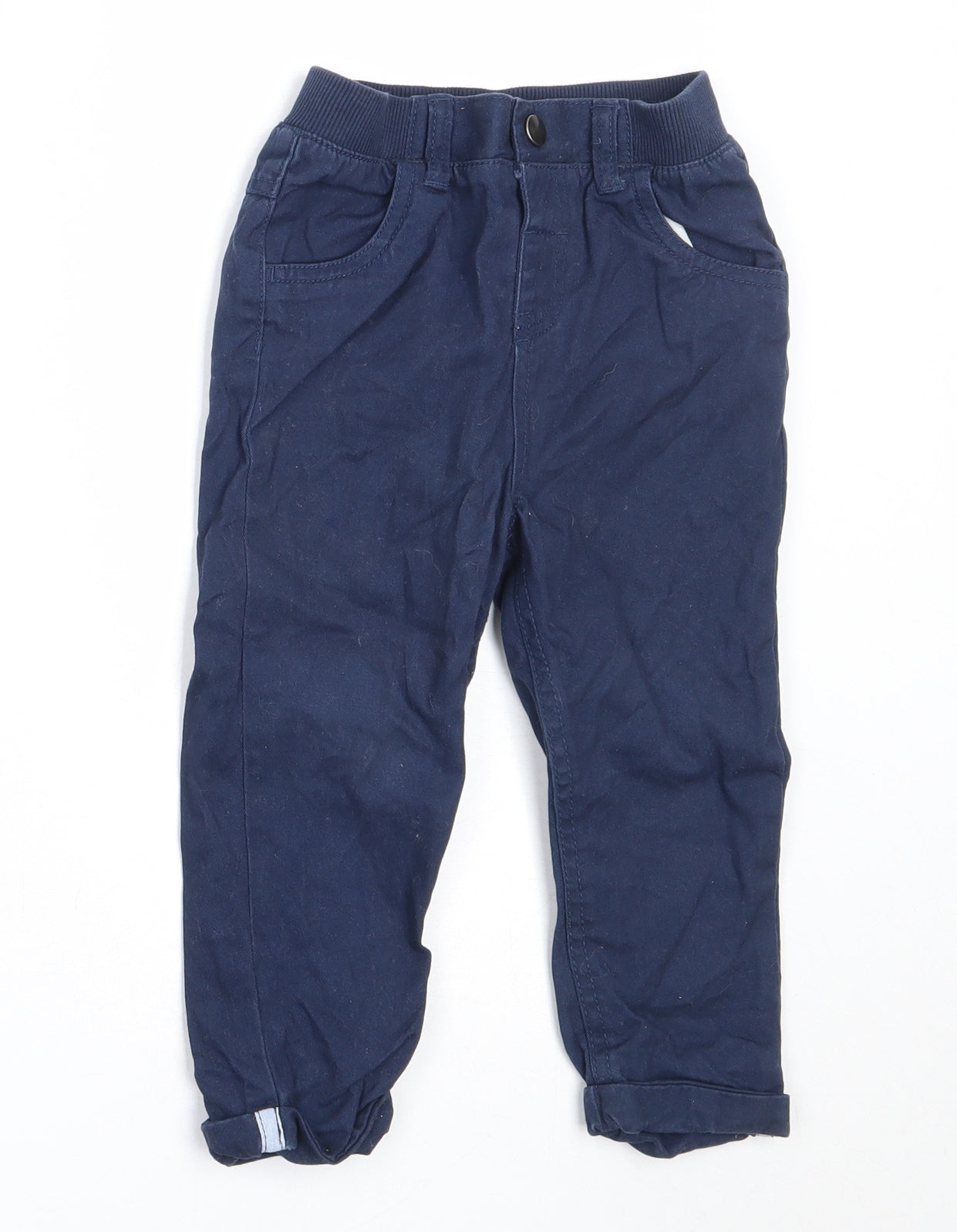 F&F Boys Blue  Cotton Capri Trousers Size 18-24 Months