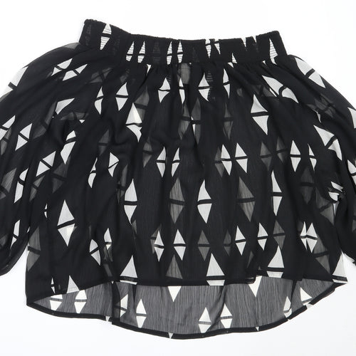 H&M Womens Black  Polyester Basic Blouse Size 10 Off the Shoulder