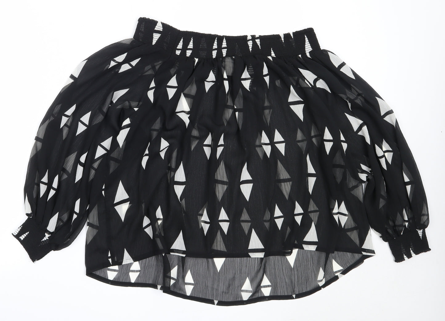 H&M Womens Black  Polyester Basic Blouse Size 10 Off the Shoulder