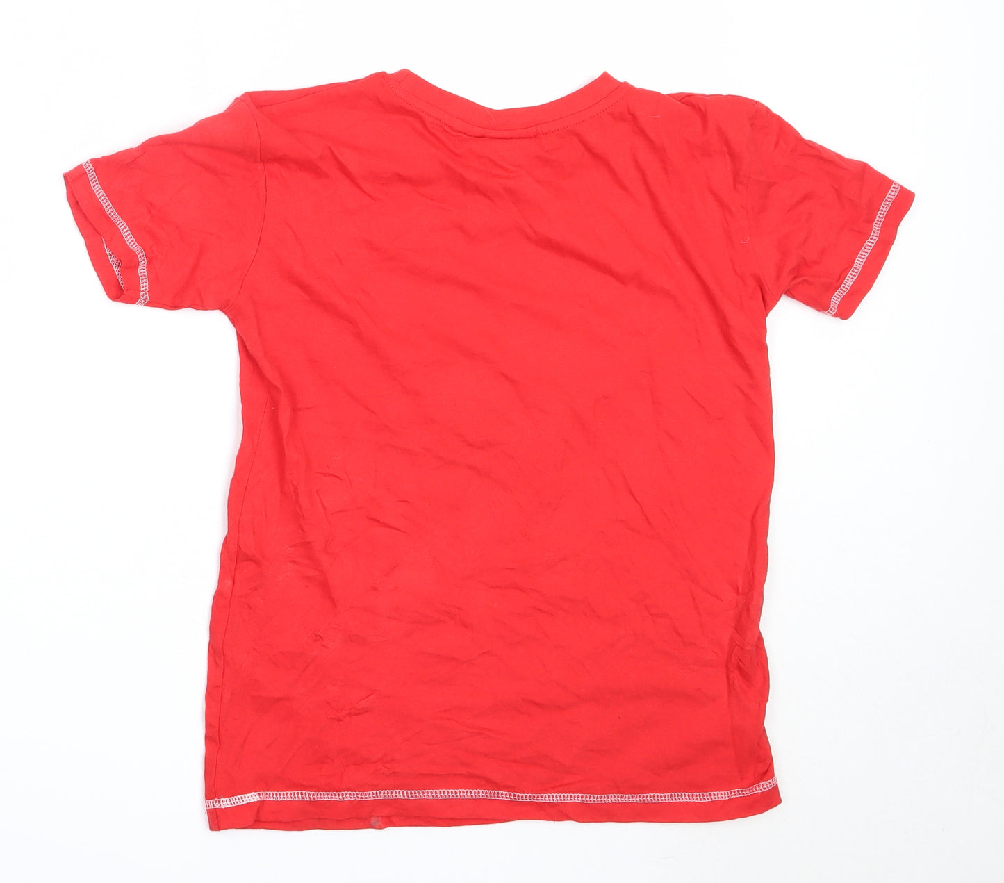 Preworn Boys Red  Cotton Basic T-Shirt Size 11-12 Years Round Neck  - ireland