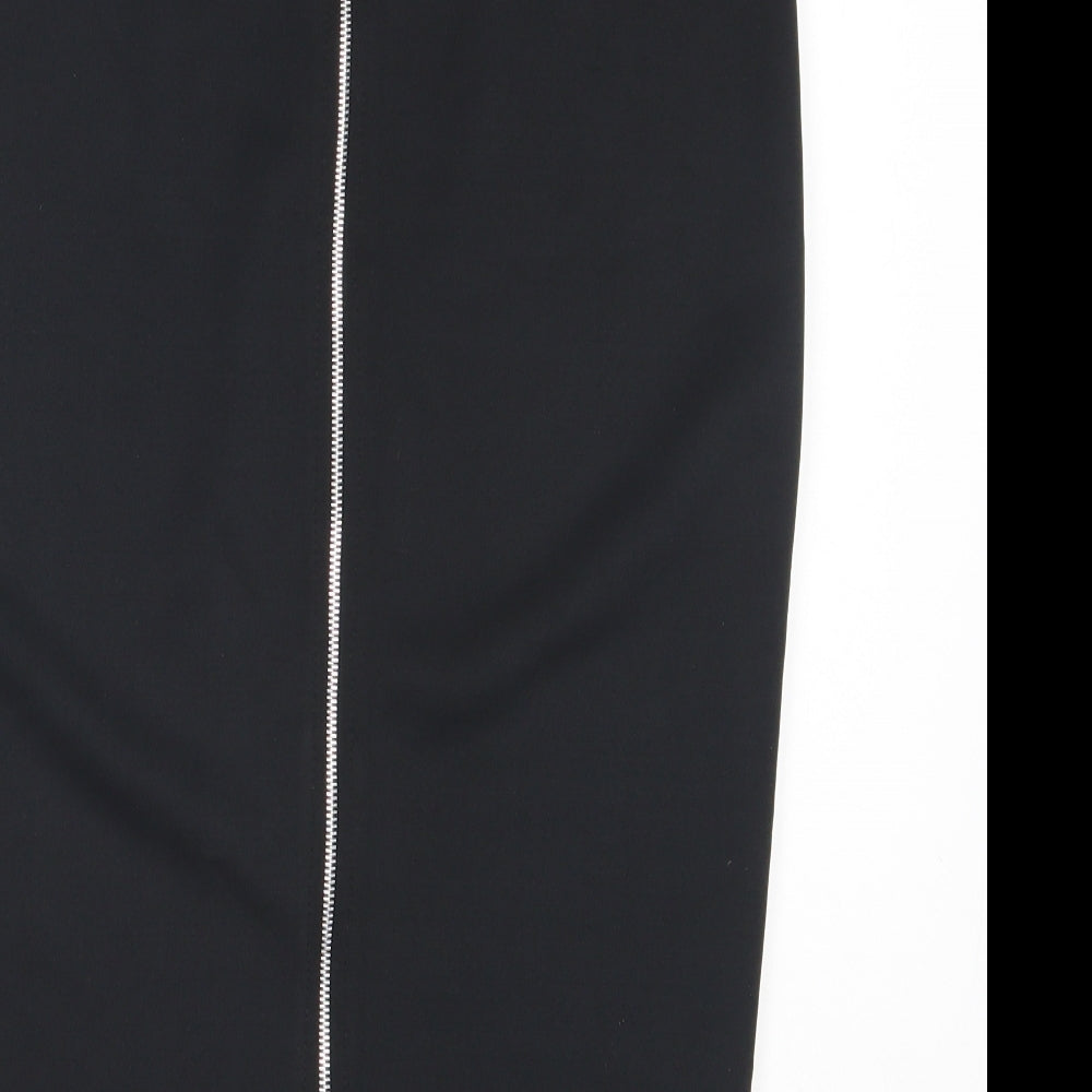 Dorothy Perkins Womens Black  Polyester Straight & Pencil Skirt Size 12