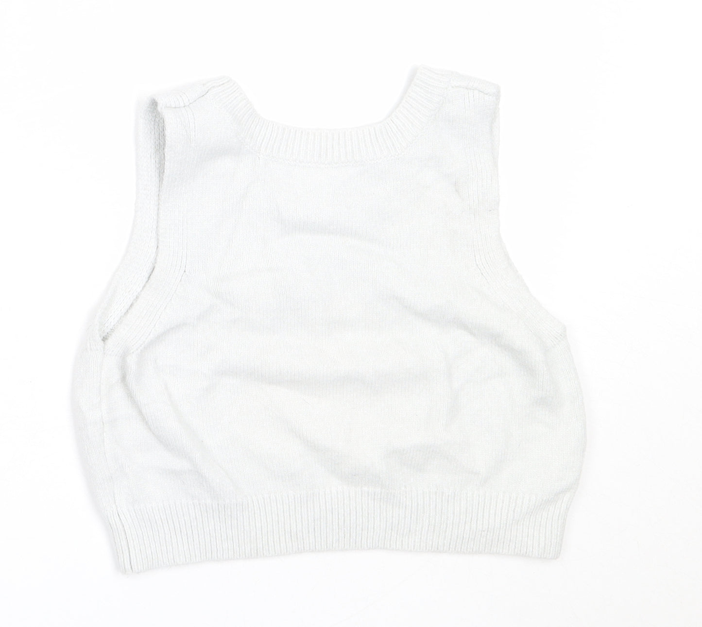 SheIn Womens Grey Round Neck  Acrylic Vest Jumper Size M