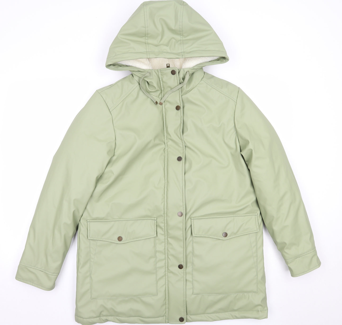 TU Womens Green   Overcoat Coat Size 10