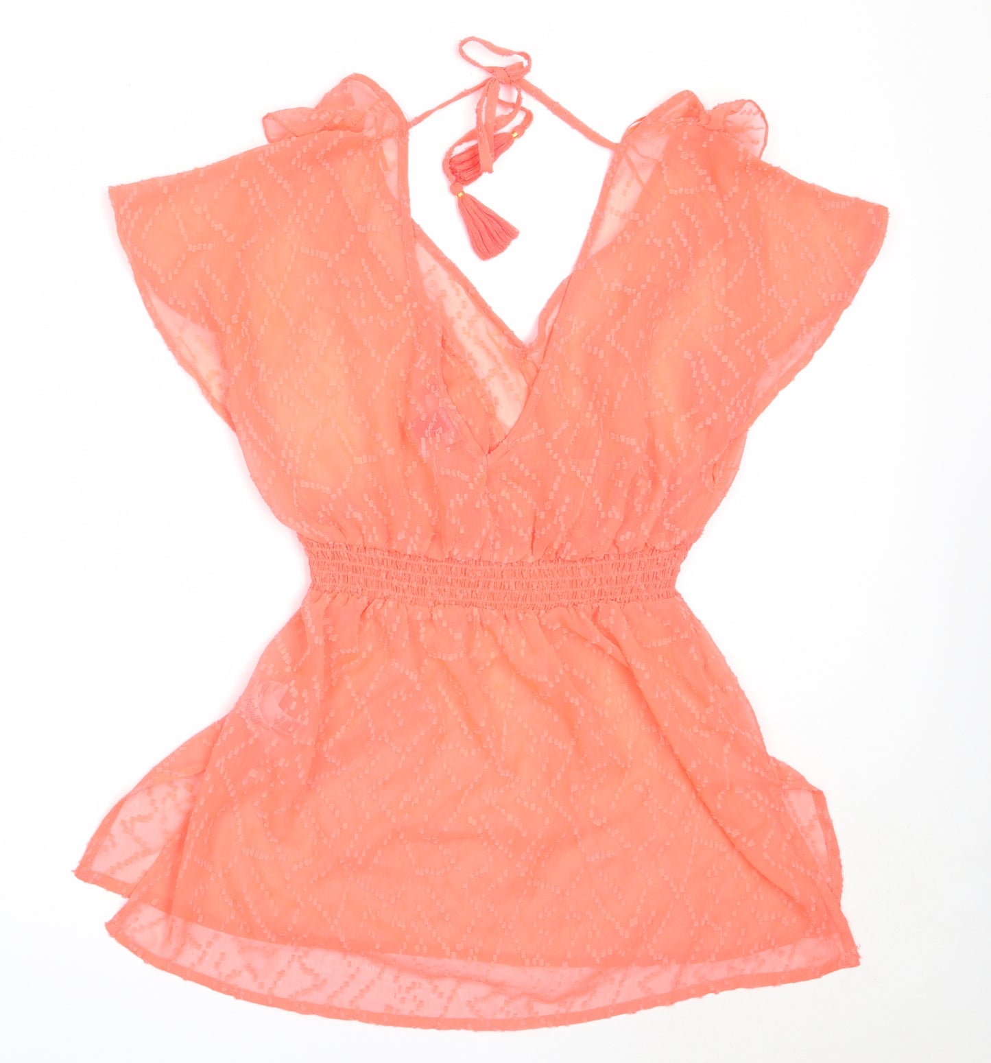 Primark Womens Orange  Polyester Kaftan  Size XS  V-Neck