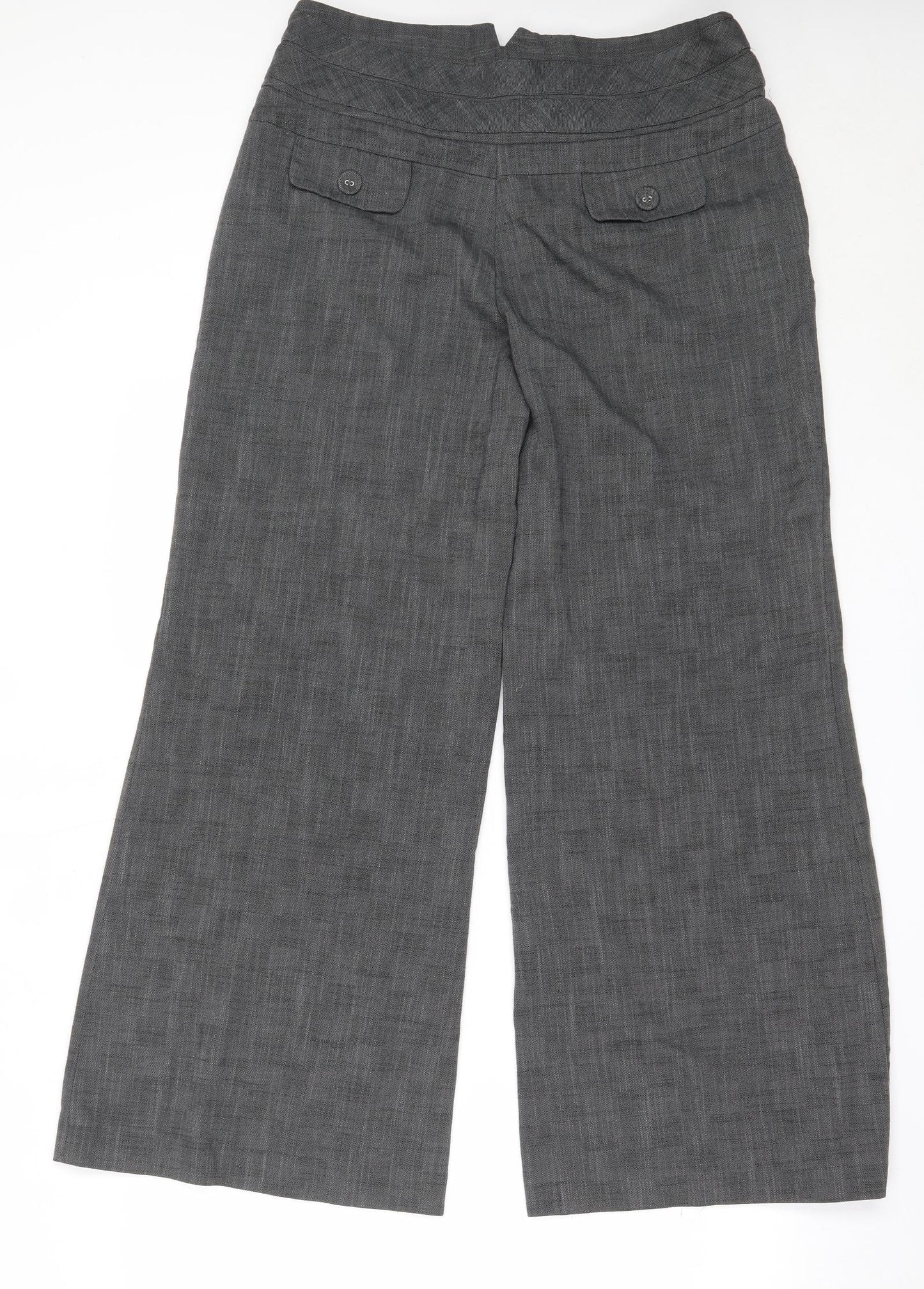 NEXT Womens Grey  Polyester Trousers  Size 14 L30.5 in Regular