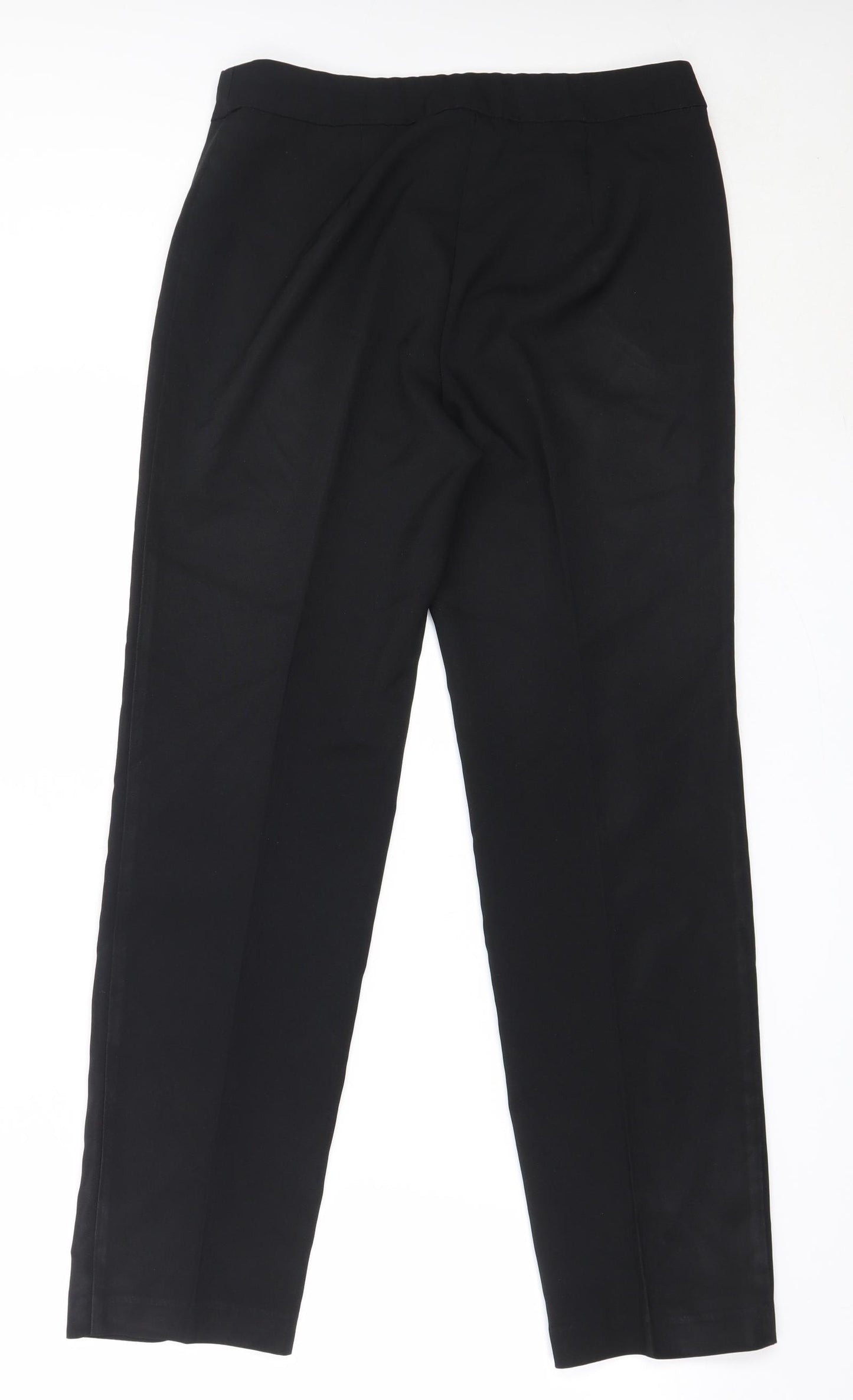 Papaya Womens Black  Polyester Trousers  Size 10 L28.5 in Regular
