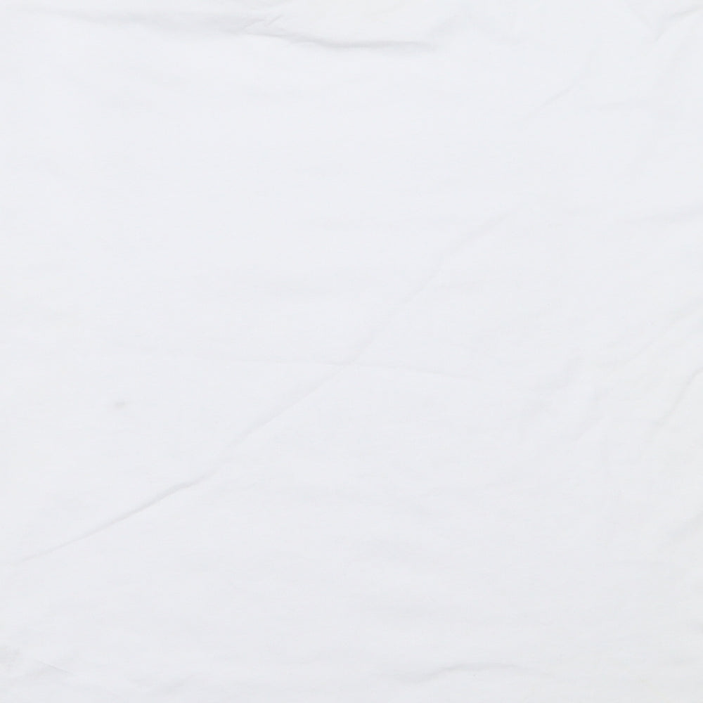 George Girls White  Cotton Basic T-Shirt Size 9-10 Years Round Neck