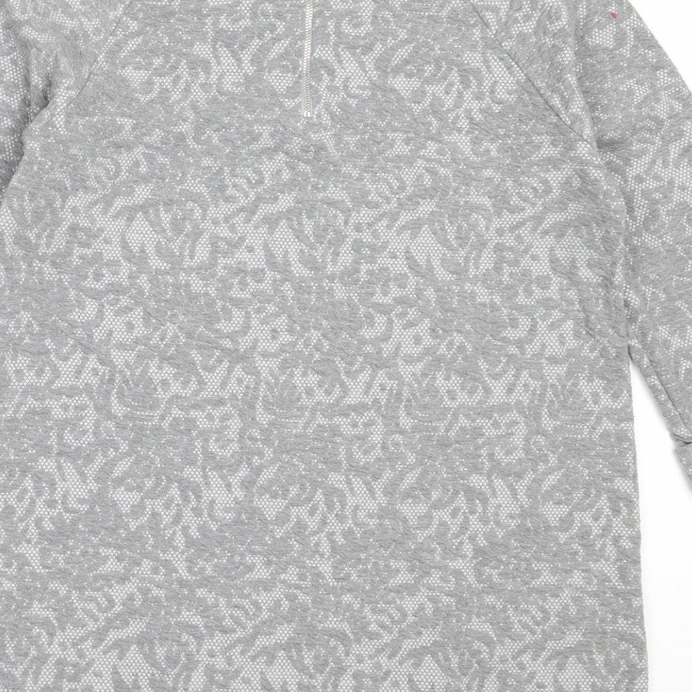 Papaya Womens Grey Round Neck  Polyester Pullover Jumper Size 12