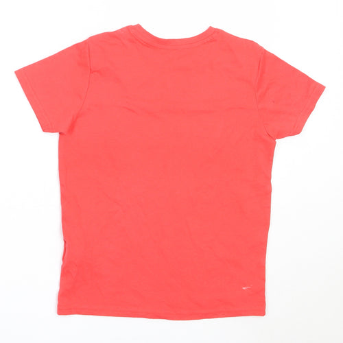 Primark Boys Red  Cotton Basic T-Shirt Size 7-8 Years Round Neck
