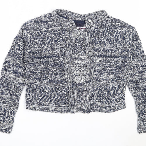 Marks and Spencer Womens Blue Round Neck  Cotton Cardigan Jumper Size S