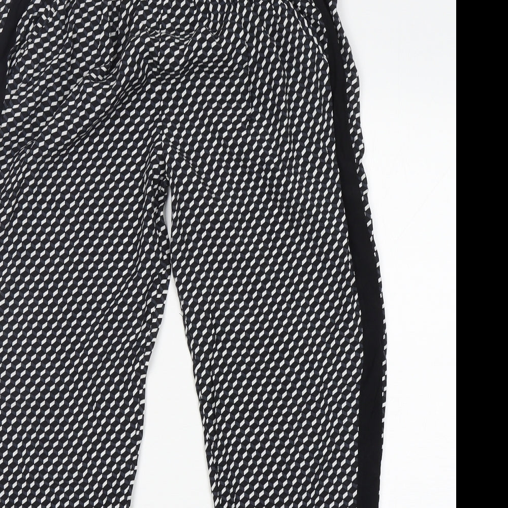 Be Beau Womens Multicoloured Geometric Viscose Jogger Trousers Size 14 L30 in Regular