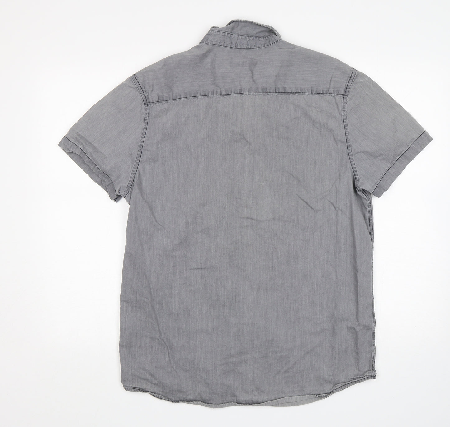Cedar Wood State Mens Grey  Cotton  Button-Up Size L Collared